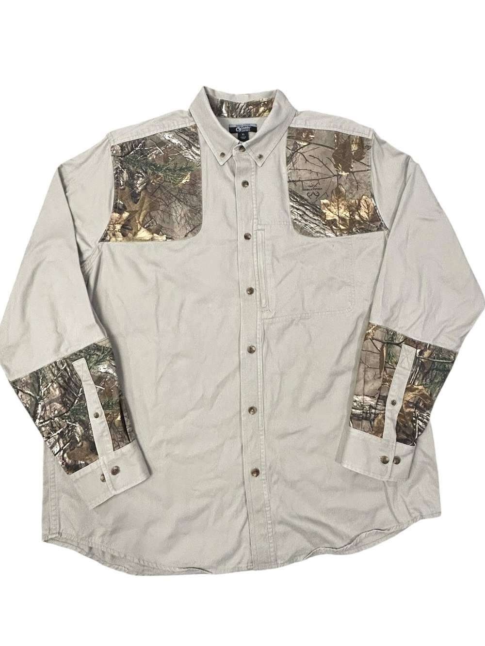 Gander Mountain Guide Series Men’s Field Shooting Shirt XL Realtree Camo Hunting